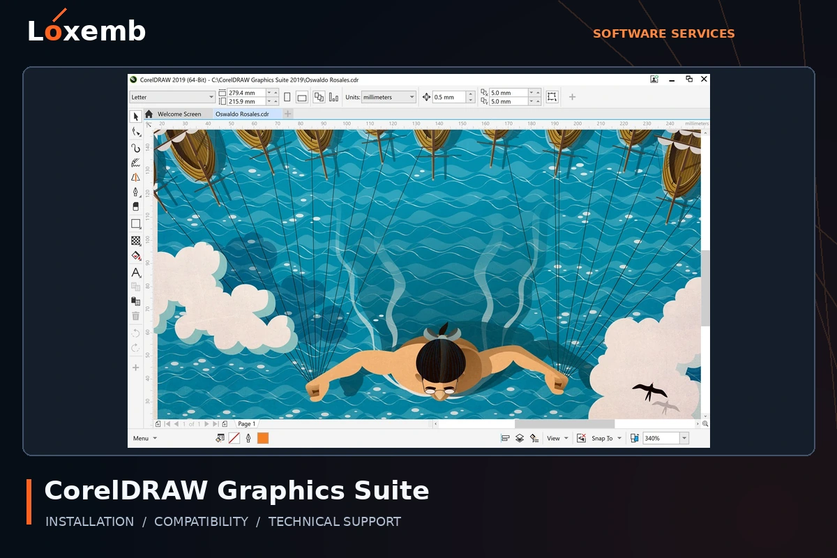 CorelDRAW Graphics Suite interface example
