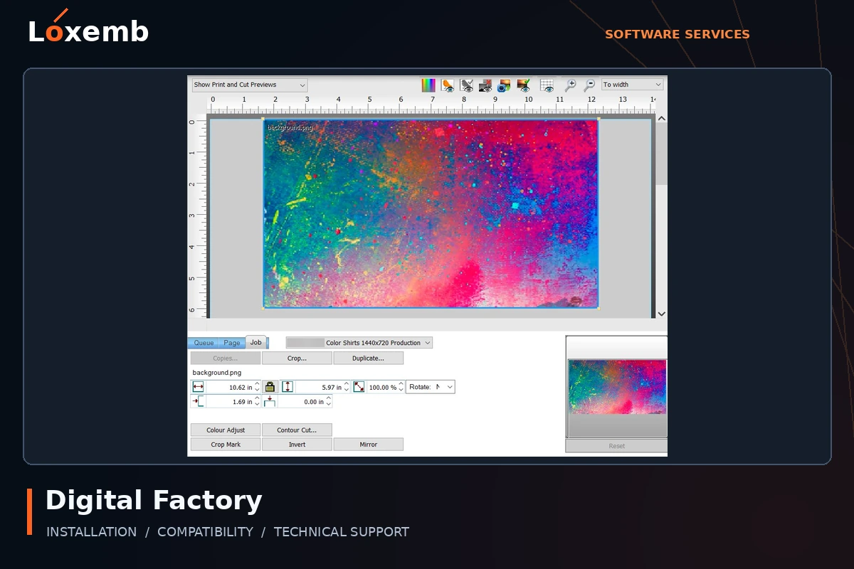 Digital Factory software interface
