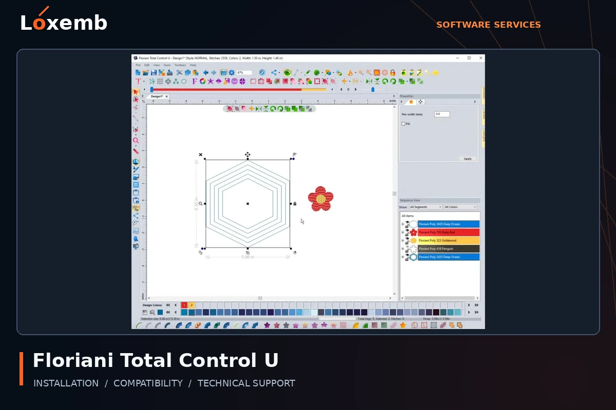 Floriani Total Control U software interface