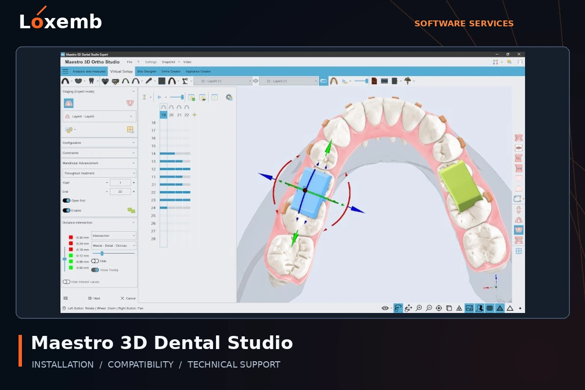 Maestro 3D Dental Studio software interface