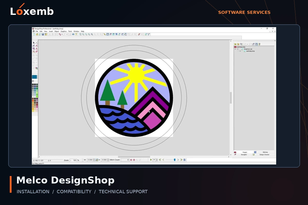 Melco DesignShop software interface