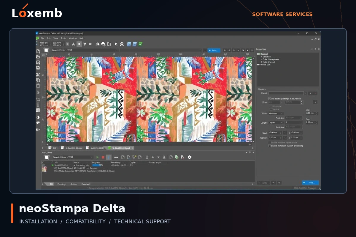 neoStampa Delta software interface