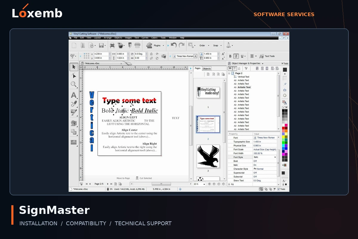 SignMaster interface example