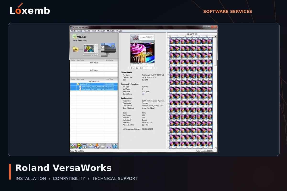 Roland VersaWorks software interface